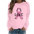 thumbnail image 1 of T-shirts Décontractés à Manches Longues pour Femmes, Chemises Amples Décontractées, T-Shirts Imprimés avec Ruban, Hauts à Manches Longues, Col Rond, Coupe Régulière, Blouses, chandail-Over S-20 Rose-A S, 1 of 4