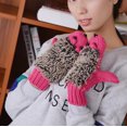 thumbnail image 3 of XZNGL Cartoon Hedgehog Wool Double Layer Thermal Insulation with Finger Weave Gloves, 3 of 7