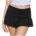 thumbnail image 1 of Timegard Skirts for Women Summer Low Waist Ruched Mini Skirts Solid Color Casual Loose Workout Shorts, 1 of 6