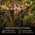 thumbnail image 3 of Brightech Ambience Pro Solar Powered LED Outdoor String Lights - 27 Ft Commercial Waterproof Patio Lights with Edison Bulbs - Durable String Lights for Outside Backyard Porch - 1W Soft White, 3 of 5