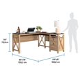 thumbnail image 4 of Sauder Newberry Lane Engineered Wood L-Shaped Desk in Khaki Pine, 4 of 13