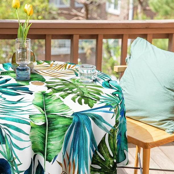 DII Tischdecke Rund 60 Zoll (152 Cm) – Wetterfest, Mit Reißverschluss Für Sonnenschirm, Für 4–6 Personen