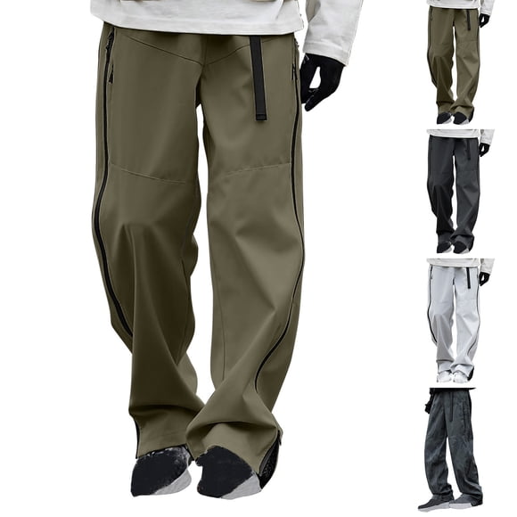 QATAINLAV Lightening Sales, Mens Cargo Pants for Traveling Loose Fit Wide Leg Quick Dry Pants Solid Casual Outdoor Work Hiking Pants with Pockets White XXL