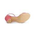 thumbnail image 3 of BLISSFUL STEP Women's Shoes Ankle Strap Block Heel Buckle Open Toe Sandals Watermelon Red 10, 3 of 8