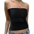thumbnail image 4 of Fortune Women Tube Top, Strapless Backless Slim Crop Tops Off Shoulder Tanks Top, 4 of 9