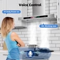 thumbnail image 2 of 30 Inch Wall Mount Range Hood 900 CFM with Voice/Gesture/Touch Control, Stainless Stee Ducted Kitchen Hood Vent with 4 Speed Exhaust Fan, Memory Mode, Adjustable Lights, 2 of 7