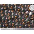 thumbnail image 3 of Soimoi Rayon Fabric Leaves,Musical Instruments & Animals Kids Print Sewing Fabric Yard 42 Inch Wide, 3 of 3