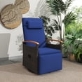thumbnail image 4 of Costway Outdoor 360° Swivel Rattan Recliner Chair Patio Wicker Chaise Lounge Chair Navy, 4 of 9
