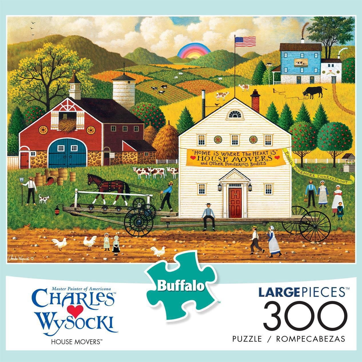 Buffalo Games - Le puzzle Charles Wysocki - House Movers - en 300 pièces