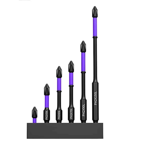 Ensemble de Embouts de Tournevis Magnétiques 6 Pcs, Embouts de Perçage à Impact Coulissant, Ensemble de Têtes de Tournevis Haute Dureté