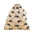 thumbnail image 1 of Cotton Blend Linen Home Storage Storage Bag Linen Cotton Travel Use Printing Bag with the Drawstring, 1 of 9
