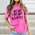 thumbnail image 2 of LUOGENLI T-shirts pour Femme pour Femmes Dames Mode Décontractée à Lettres Imprimées Col Rond T-Shirt à Manches Courtes Haut 4TG T-shirts pour Femmes T-shirts Graphiques T-shirts de la Saint-Valentin L, 2 of 4