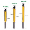 thumbnail image 2 of 8mm Shank Lengthened Bearing Bit Trim Router Bit End lengthened bearing bit Woodworking Milling Trimming Tool 8x1/2x50.8, 2 of 9