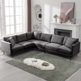 thumbnail image 1 of BALUS L Shaped Sectional Sofa, Linen Modular Sofa Couch super Comfort, 6-Seats Living Room Conner Sofa, Gray, 1 of 6