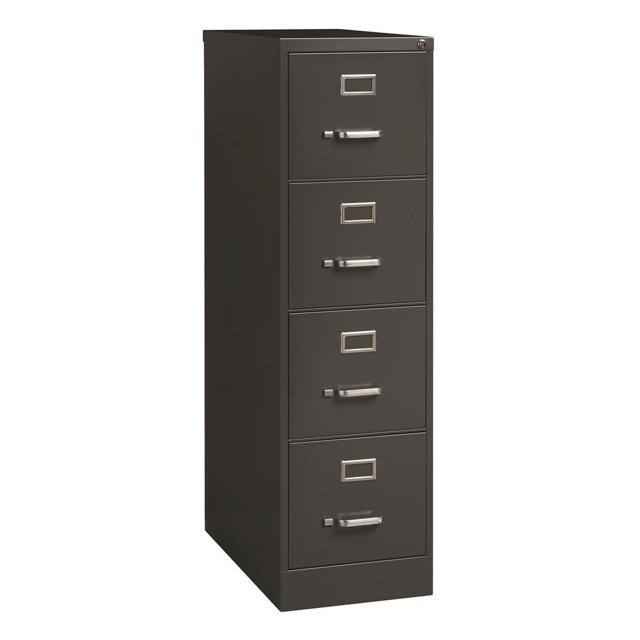 Hirsh 26.5-in Deep 4 Drawer Letter Width Metal Vertical File Cabinet in Charcoal