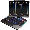 thumbnail image 1 of Étui Clavier Tactile Sans Fil pour iPad (A16) 11e Génération 11 Pouces 2025, iPad 10e Génération 10,9 Pouces 2022 avec Dos Rigide Clair en PC et Pavé Tactile et Rétroéclairage et Rotation à 360° et Porte-Crayon, 1 of 6