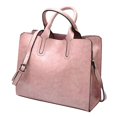 thumbnail image 3 of Elegant Womens Leather Handbag Zipper Closure Big Capacity Purse Bag Satchel Pink, 3 of 5