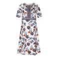 thumbnail image 4 of Robes d'Été Grande Taille pour Femmes 2024 Décontractées à Manches Mi-Longues à Col Rond Imprimé Maxi Ample à Enfiler Longue Robe Économisez jusqu'à 65 % de Rabais!, 4 of 8