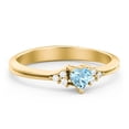 thumbnail image 1 of Birthstone Heart Ring with Shoulder Accents - Blue Topaz (December), 1 of 4