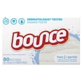 thumbnail image 1 of Bounce Free & Gentle Dryer Sheets, Unscented Fabric Softener Sheets, Hypoallergenic and Dermatologist Tested 80CT, 1 of 9