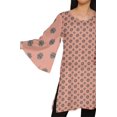 thumbnail image 4 of Moomaya Kurtis Courtes en Poly-Crêpe pour Femmes, Robe à Manches Kimono Imprimée, Haut Indien, 4 of 5