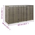 thumbnail image 4 of vidaXL Triple Wheelie Bin Shed Grey 207x80x117 cm Poly Rattan, 4 of 5