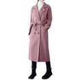 thumbnail image 1 of Birdeem Women's Solid Color Lapel Pocket Button Long Woolen Coat Jacket Cardigan Jacket, 1 of 1