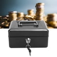 thumbnail image 4 of Cash Box Cash Box Steel 6In Mini Portable Cash Box Lockable Security Money Safe Box With Key Lock  Use, 4 of 8