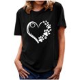 thumbnail image 1 of Pisexur Valentines Day T-shirt Top T-shirt Mode Femme Col Rond Imprimé Manches Courtes Décontracté Ample, 1 of 3
