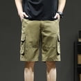 thumbnail image 4 of Styesk Shorts Hommes Mode Décontractée Multiples Poches Demi-Shorts Pantalons Sports Élastiques Taille Mi-Haute, 4 of 7