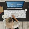 thumbnail image 4 of Estbridge Topographic Mouse Pad  White Extended Gaming Mouse Pad  Topographic Desk  Laptop Waterproof Desk Decor Writing Pad For Work  Game  Office  Home - Topographic Contour, 4 of 7