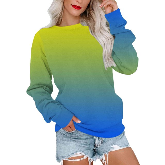 50 % de Rabais Liquidation Chandail en Molleton Surdimensionné pour Femmes 2023 Col Rond Mode Décontracté Manches Longues Imprimé Chandail en Molleton Haut Blouse
