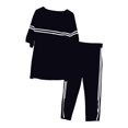 thumbnail image 1 of jinwen Femmes 2 Pièce Tenue Vêtements Col Rond Pull-Over avec Pantalon de Survêtement Manches Courtes, 1 of 8