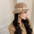 thumbnail image 2 of LinYooLi French High-End Lace Mesh Wool Top Hat For Women In Autumn And Winter, British Style Fisherman Hat, Retro And Elegant Small Basin Hat, 2 of 7