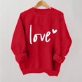 thumbnail image 1 of Styesk Chemises à Manches Longues pour Femmes Imprimé Cœur Hauts Confortables Doux Col Rond T-Shirts Chandail Mode Léger Chandail en Molleton Graphique de la Saint-Valentin Hauts Décontractés, 1 of 3