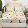 thumbnail image 3 of Erosebridal Colorful Birds Sheet Set Queen, Botanical Branches Bedding Sets, Polka Dots, 3 of 6