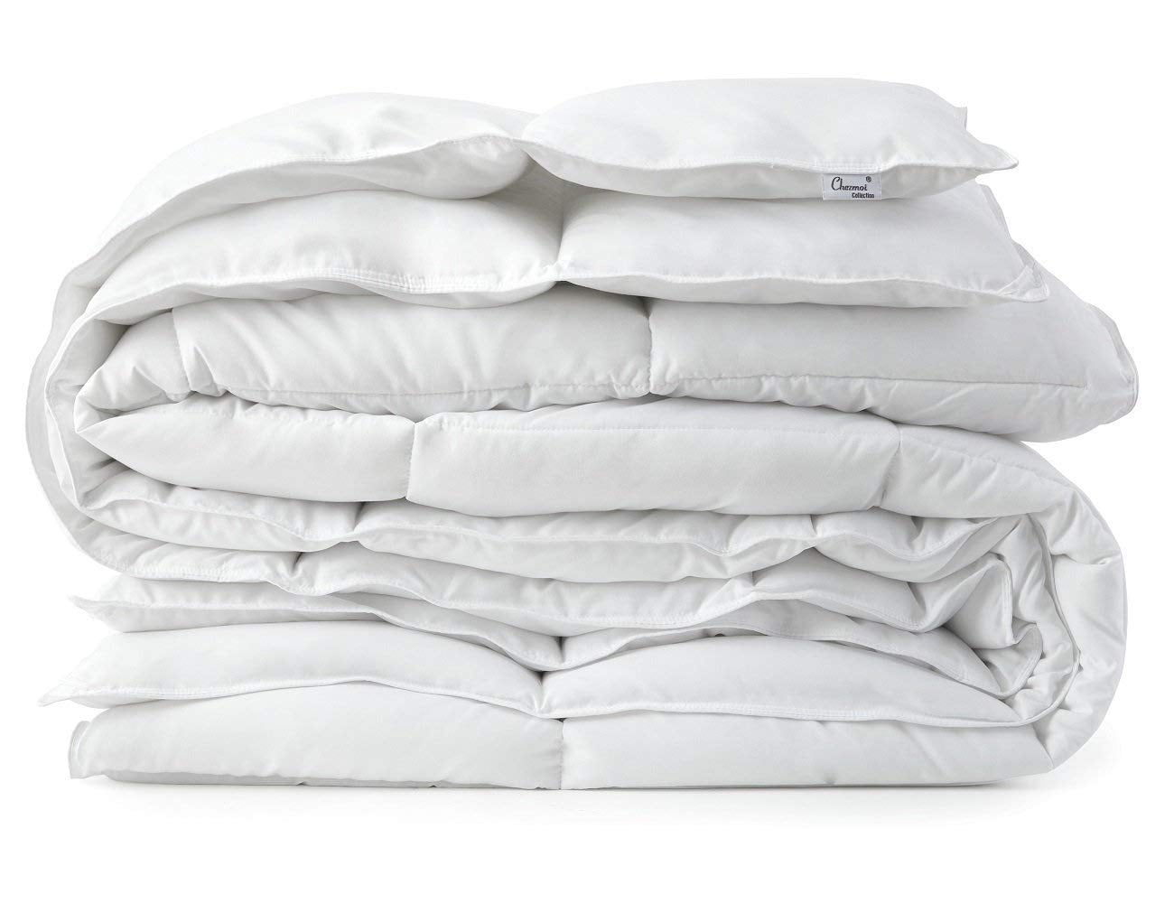 Chezmoi Collection Light Warmth White Down Alternative Comforter Duvet Insert, Corner Tabs, Queen Size