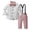Pink, variant on Splozh Infant Baby Boys Girls Christmas Set Baby Boys Cotton Linen Formal Suspenders Outfits with Bowtie Toddler Long Sleeve Gentleman Wedding Dress Clothes Green,6-12 Months