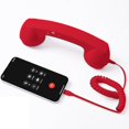 thumbnail image 1 of Combiné Téléphonique Rétro, Combiné Filaire Rétro Type‐C pour Téléphone Fixe avec Poignée Réceptrice, Combiné Téléphonique Vintage Old School pour Téléphones Mobiles, Récepteur de Téléphone Cellulaire avec Microphone et Haut‐parleur (Rouge), 1 of 1