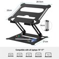 thumbnail image 3 of Support Pliable en Aluminium Premium pour Ordinateur Portable avec Hauteur Réglable et Ventilation Rafraîchissante - Design Ergonomique pour Ordinateurs Portables de 10 à 17 Pouces (Noir/argent), 3 of 6