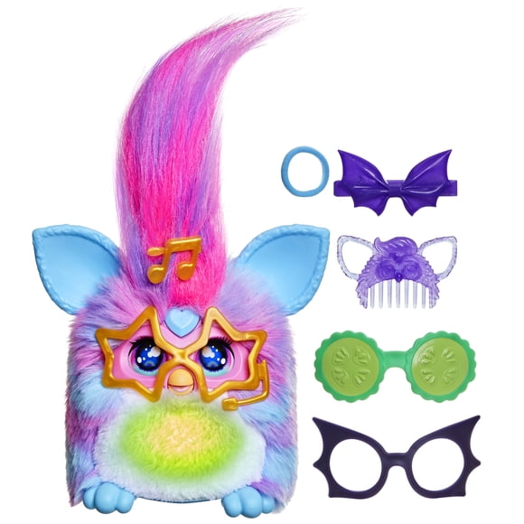 Furby Vibes Framboise bleue, peluche électronique - Version anglaise
