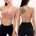 thumbnail image 3 of Soft Bralettes for Women Seamless Bra Feature V-Neck Molded Bra Style W-279 Pinks M, 3 of 8