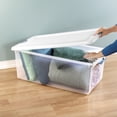 thumbnail image 4 of Sterilite 100 L Latching Box, Large Clear Plastic Storage Bin with Lid and Light Blue Latch, 4 Pk, 4 of 8