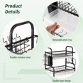 thumbnail image 4 of Dish Drying Rack, 2-Tier Dish Drainer, Dish Drying Rack for Kitchen, Dish Draining Rack with Drain Tray, Stainless Steel Dish Drying Rack with Utensils Holder, Black, 4 of 7