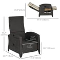 thumbnail image 3 of Outsunny Outdoor Recliner Chair with Adjustable Backrest, Cushion, Khaki, 3 of 10