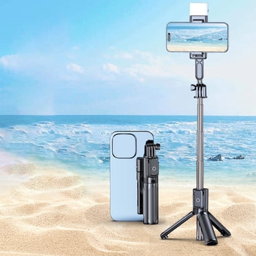 EGNMCR Outdoor Travel Photography Handheld Gimbal Selfie Stick With Shakes Retractable Stabilizer Desktop Phone Holders For Live Streaming And Tabletop Tripod Use Aluminum alloy selfie sticks