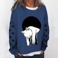 thumbnail image 1 of 50 % de Rabais Liquidation Chandail en Molleton Surdimensionné pour Femmes 2023 Surdimensionné Texte Drôle Imprimé Col Rond Manches Longues Chandail en Molleton Ample Chandail Blouse, 1 of 5