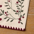thumbnail image 4 of Holiday Time Cranberry Spice Collection Mistletoe Print Reversible Placemat with Blanket Stitch, Red/Multi, 13" x 19", 4 of 4