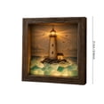 thumbnail image 3 of Sea Glass LED Light Box Wooden Frame Nautical Decor, 3 of 7