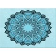 thumbnail image 1 of Ahgly Company Machine Washable Indoor Rectangle Transitional Aquamarine Stone Green Area Rugs, 2' x 5', 1 of 7